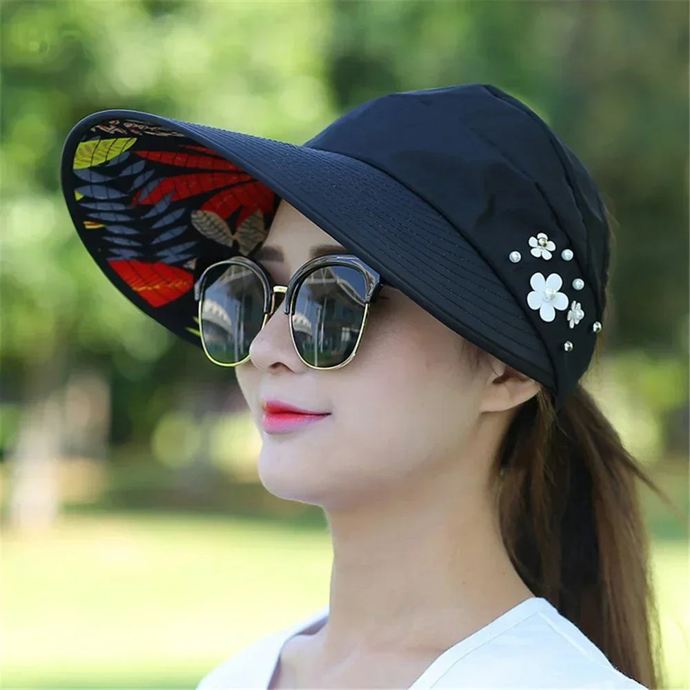 Women's UV Protection Wide Brim sun Cap