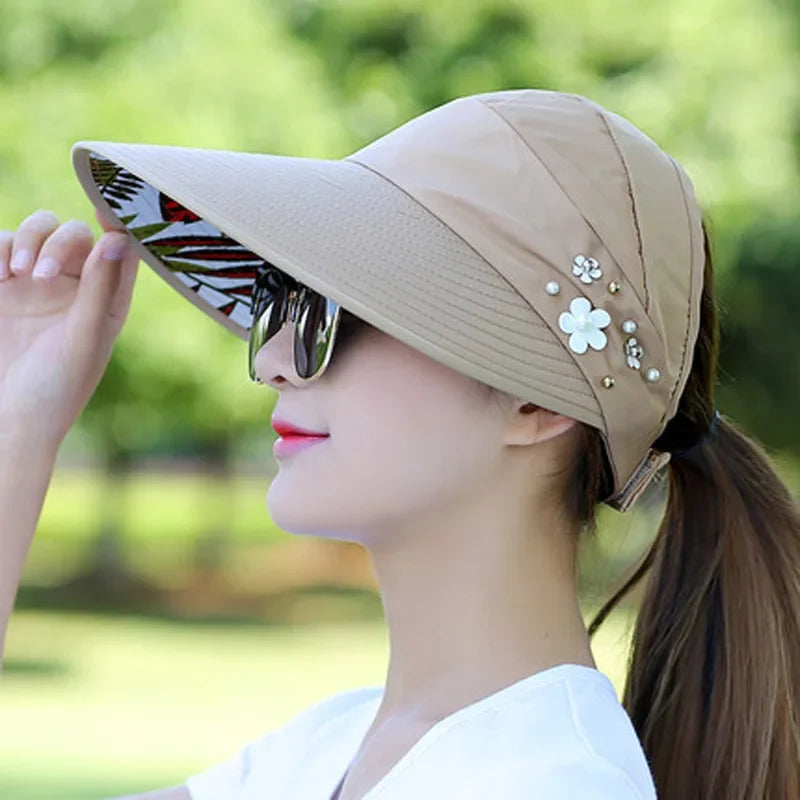 Women's UV Protection Wide Brim sun Cap