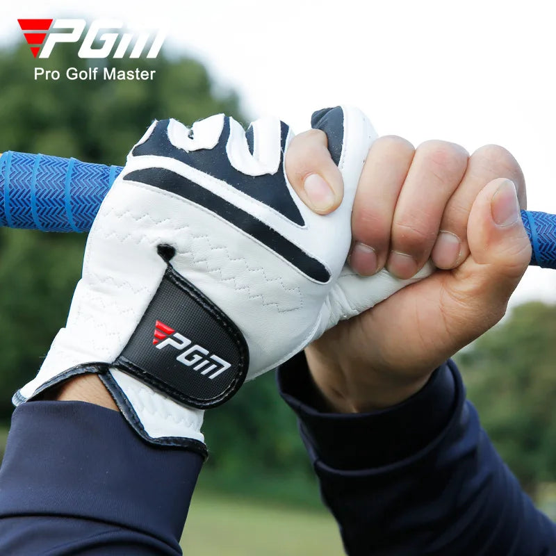PGM Golf Gloves,Sheepskin Men's Left and Right One-handed Sports Gloves Durable Gloves Soft Breathable Non-Slip Golf Accessories