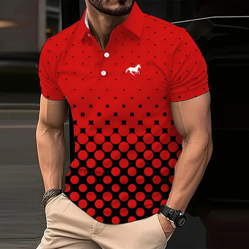 Men’s Contrast Color Knit Golf  Polo Shirt