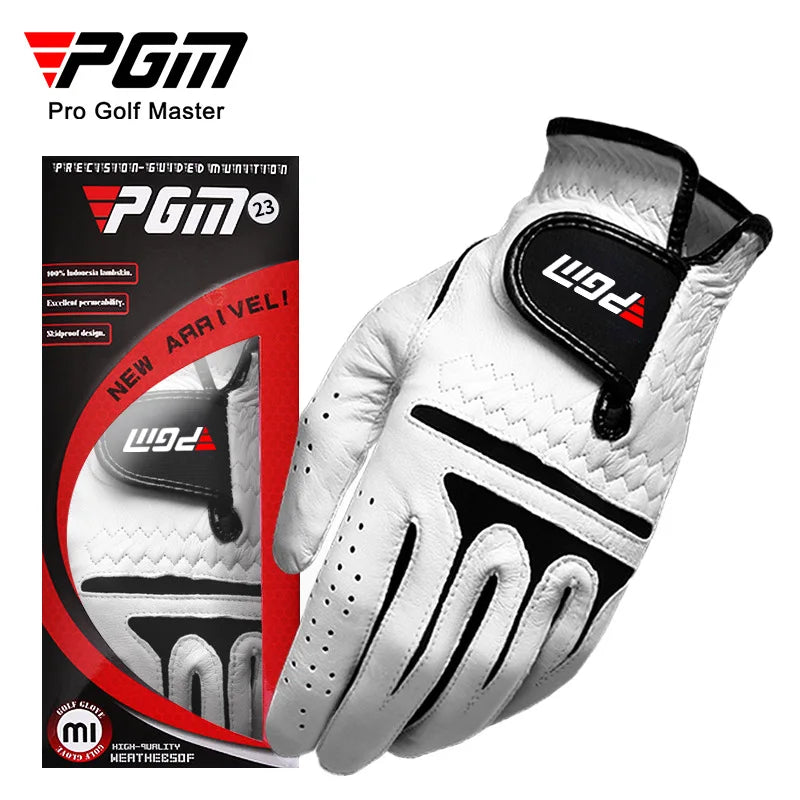 PGM Golf Gloves,Sheepskin Men's Left and Right One-handed Sports Gloves Durable Gloves Soft Breathable Non-Slip Golf Accessories