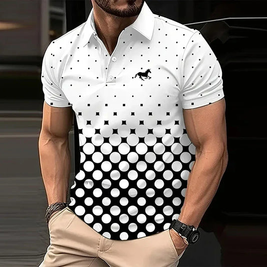 Men’s Contrast Color Knit Golf  Polo Shirt