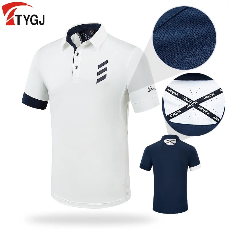 PGM Men's Golf Polo Shirt – Summer Breathable Performance Tee