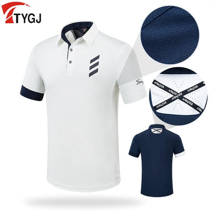 PGM Men's Golf Polo Shirt – Summer Breathable Performance Tee