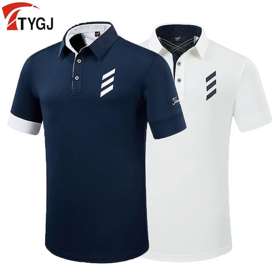 PGM Men's Golf Polo Shirt – Summer Breathable Performance Tee