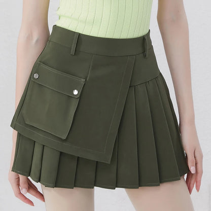 Pleated High Waist Skort