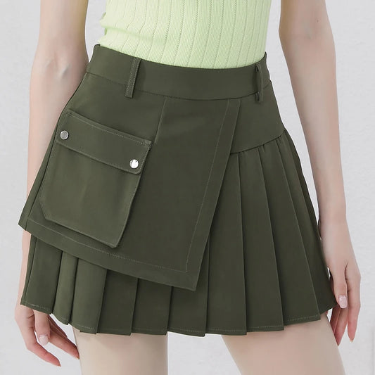 Pleated High Waist Skort
