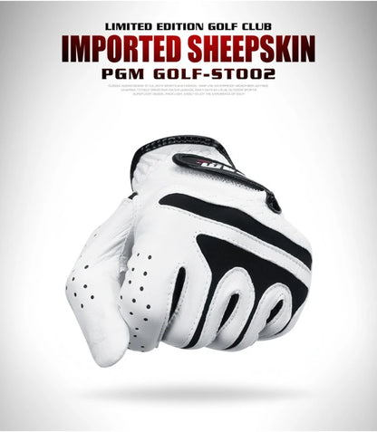 PGM Golf Gloves,Sheepskin Men's Left and Right One-handed Sports Gloves Durable Gloves Soft Breathable Non-Slip Golf Accessories
