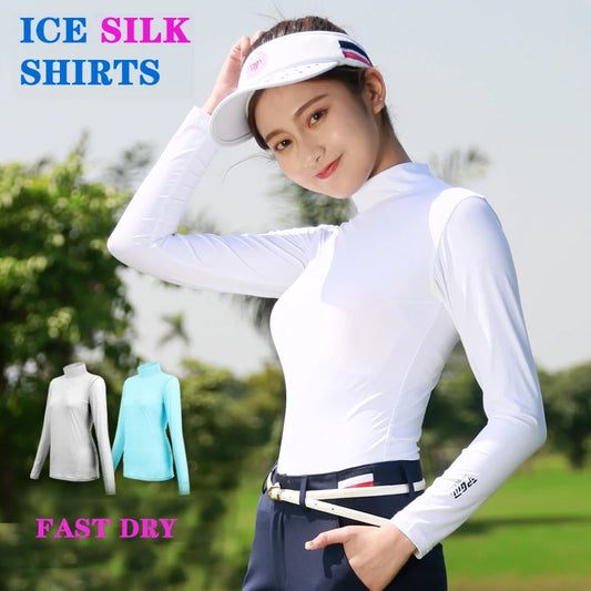 Anti-UV Slim Ice Silk Long Sleeve Cooling Top