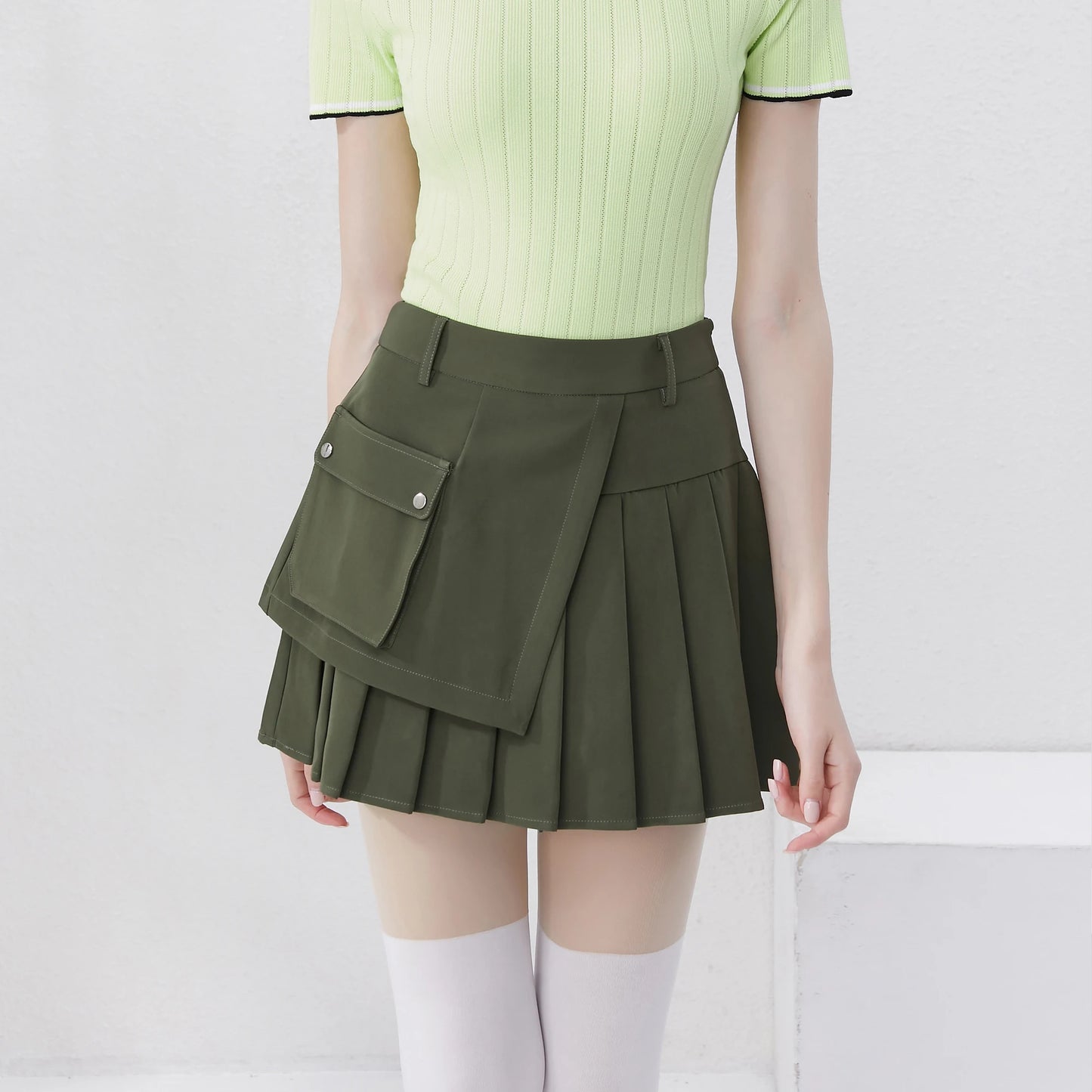 Pleated High Waist Skort
