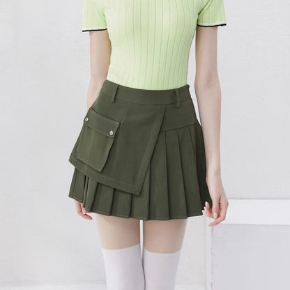 Pleated High Waist Skort