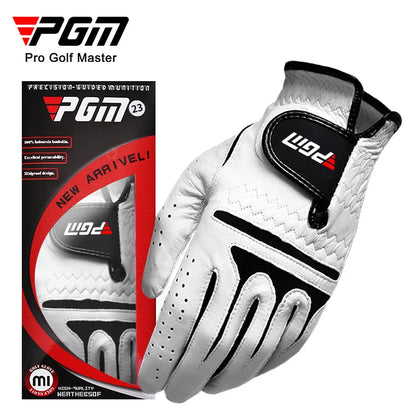 PGM Golf Gloves,Sheepskin Men's Left and Right One-handed Sports Gloves Durable Gloves Soft Breathable Non-Slip Golf Accessories