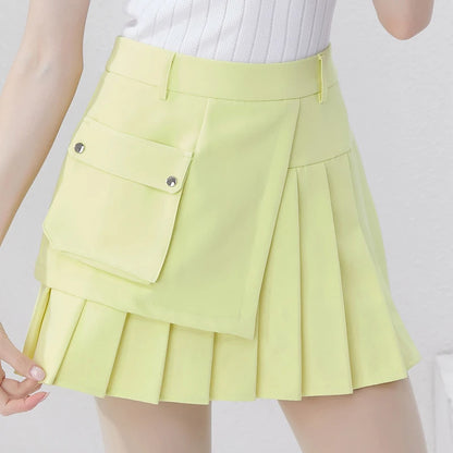 Pleated High Waist Skort